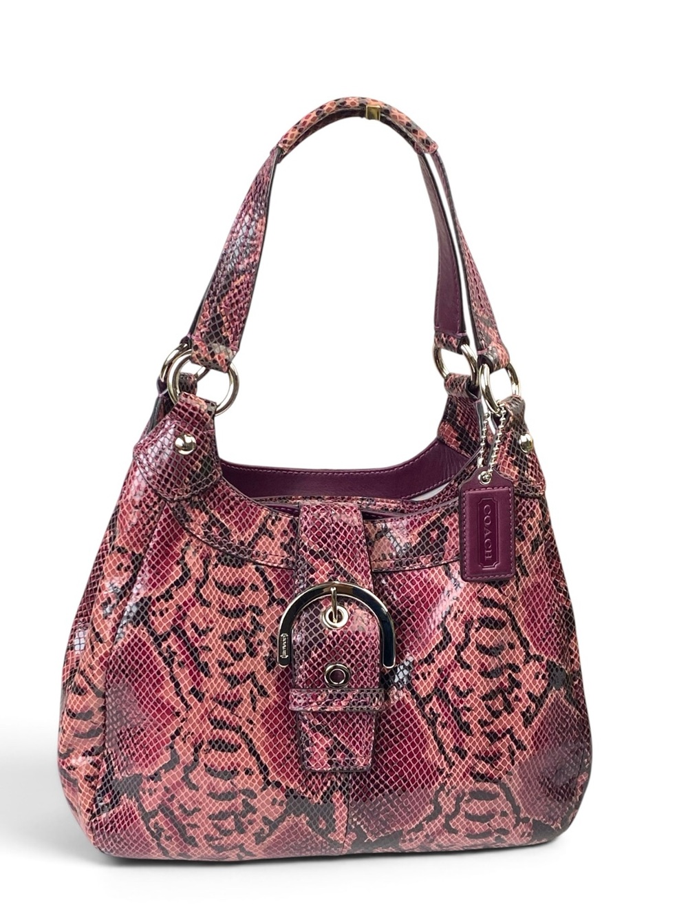 Coach Soho Lynn Python Embossed 3 Compartment Snakeskin Bag